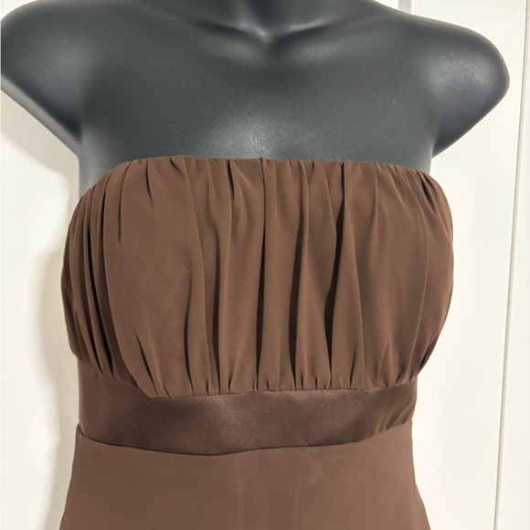 Alfred Angelo Y2K Chocolate Brown Formal Strapless High-low Event Dress Size 4 - Picture 5 of 8
